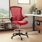 Flash Furniture Kelista Mid-Back Red Mesh Ergonomic Drafting Chair with Adjustable Foot Ring and Flip-Up Arms BL-X-5M-D-RED-GG - alternate 1